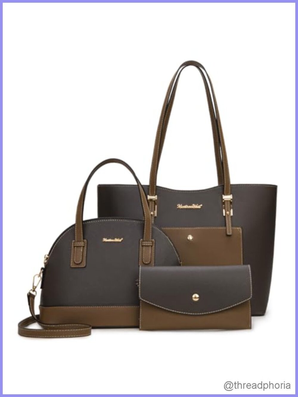 Montana West 3-Piece Purse Set Tote Satchel PU Leather Handbags